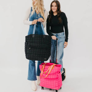 Tenley Quilted Tote Roller Bag: Blue