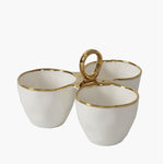 3 Part Server with Gold Trim