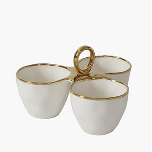 3 Part Server with Gold Trim