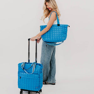 Tenley Quilted Tote Roller Bag: Blue