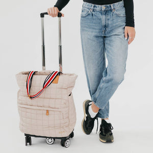 Tenley Quilted Tote Roller Bag: Blue