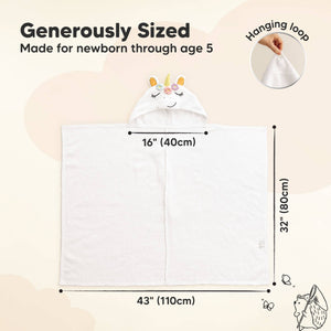 Playpals Hooded Baby Bath Towels - Unicorn