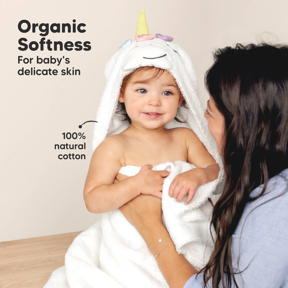 Playpals Hooded Baby Bath Towels - Unicorn