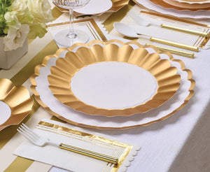 Gold and White Dinner Plates