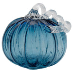 5.75" Round Glass Savory Blue Pumpkin