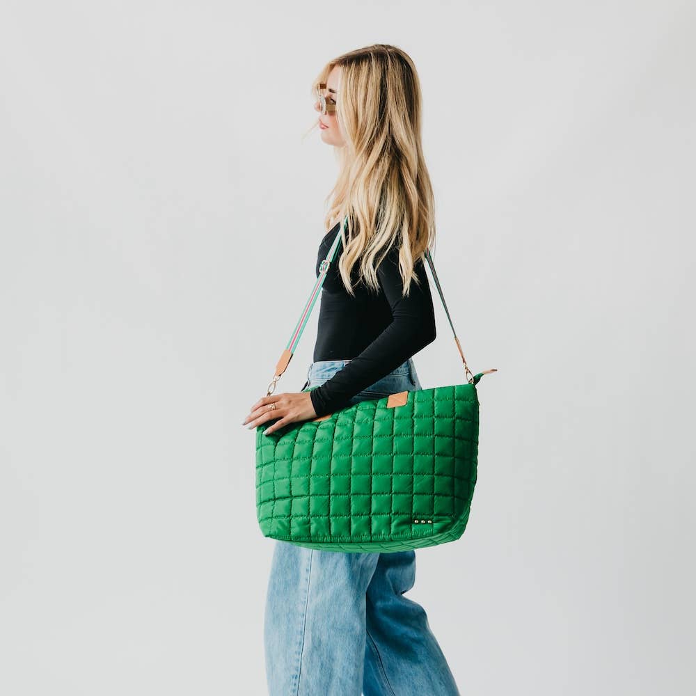 Day Dreamer Quilted Tote Bag: Tan