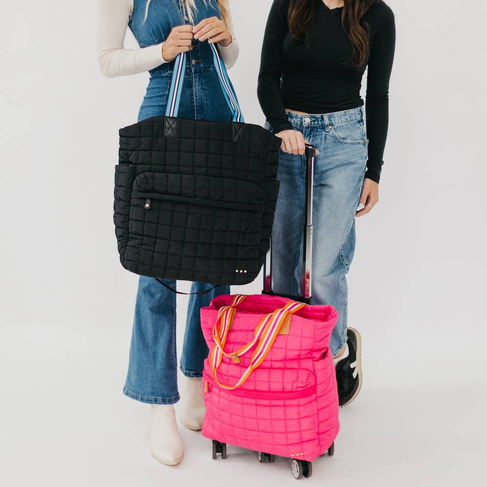 Tenley Quilted Tote Roller Bag: Blue
