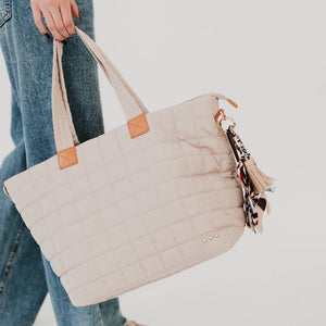 Day Dreamer Quilted Tote Bag: Navy
