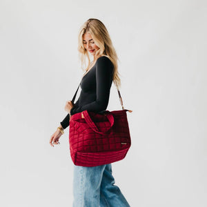 Day Dreamer Quilted Tote Bag: Tan
