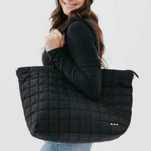 Day Dreamer Quilted Tote Bag: Navy