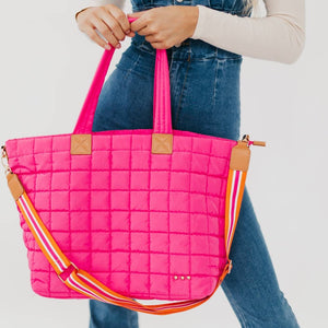Day Dreamer Quilted Tote Bag: Navy