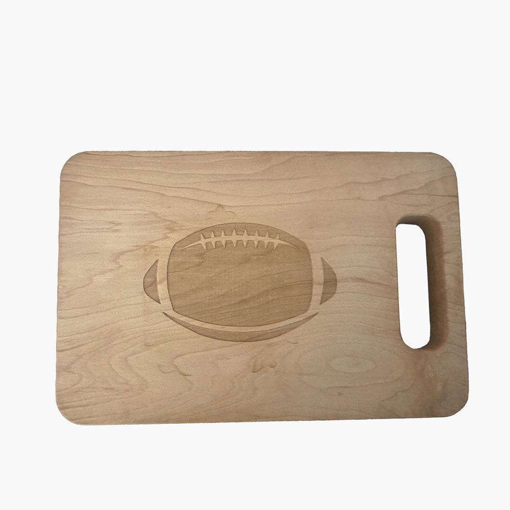 Maple Serving and Cutting Board with Handle - Football