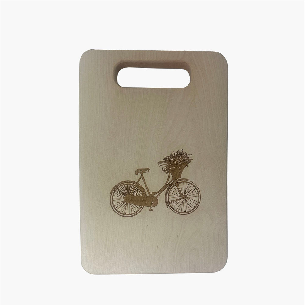 Maple Serving and Cutting Board with Handle - Bicycle