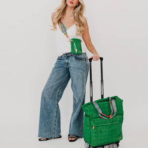 Tenley Quilted Tote Roller Bag: Blue