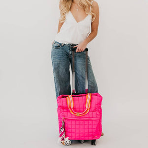 Tenley Quilted Tote Roller Bag: Blue