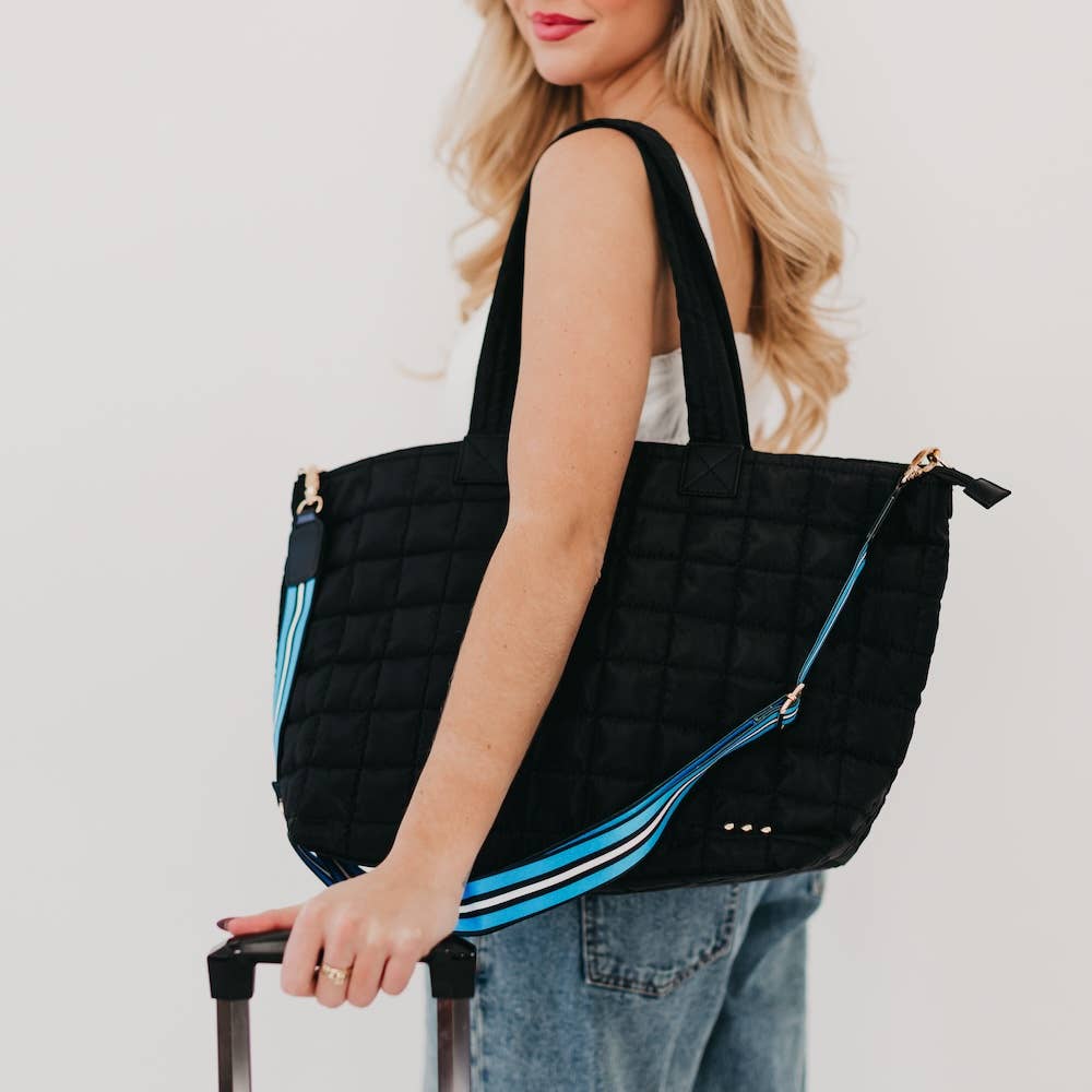 Day Dreamer Quilted Tote Bag: Navy