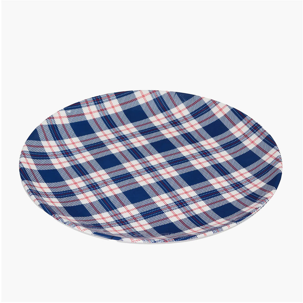 Patriotic Plaid Round Platter