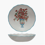 Textured Stoneware Bowl with Flower Design