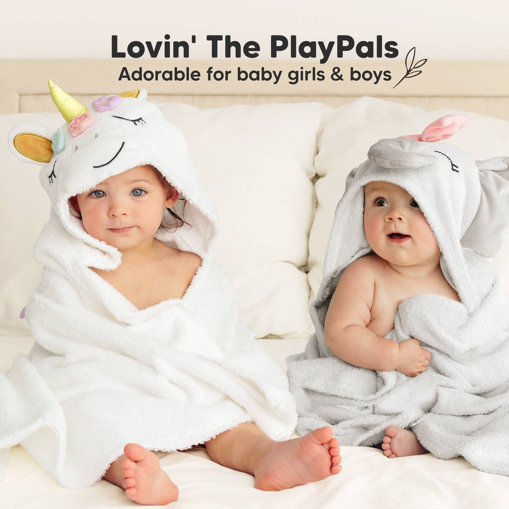 Playpals Hooded Baby Bath Towels - Unicorn
