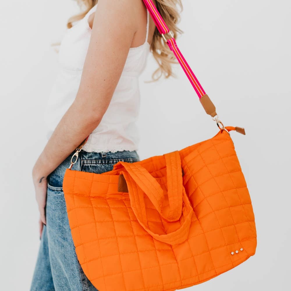 Day Dreamer Quilted Tote Bag: Navy