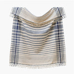 blue and cream cotton throw