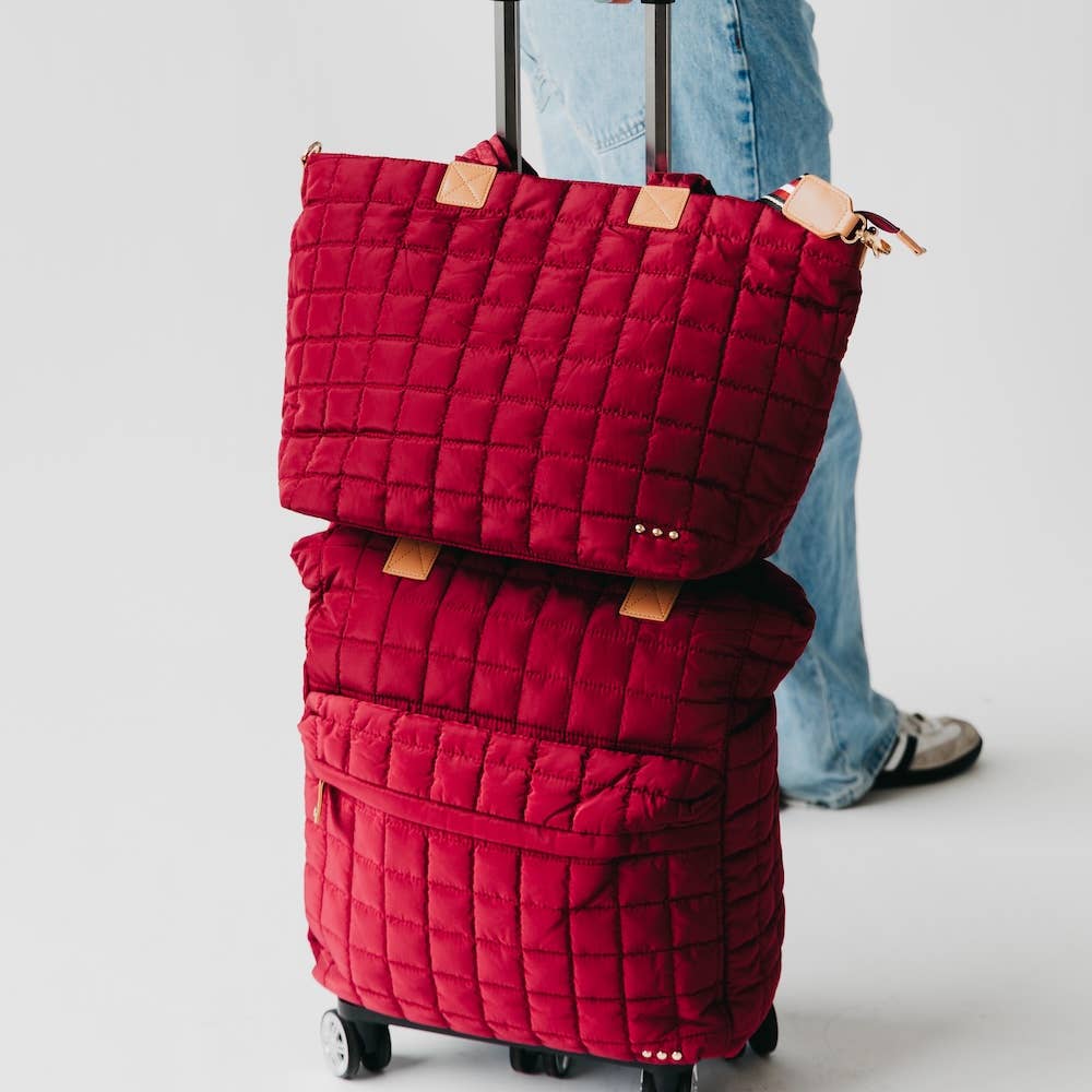 Day Dreamer Quilted Tote Bag: Tan