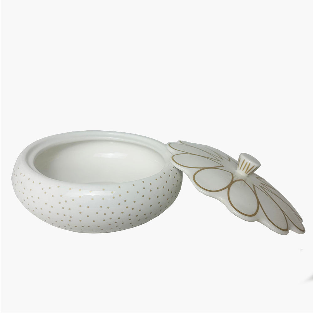 Deco Gold Scallop Covered Bowl