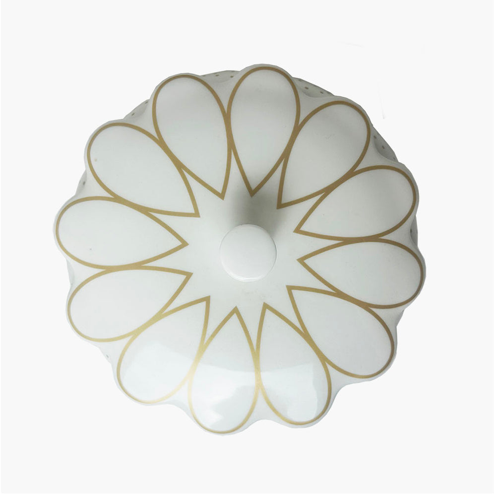 Deco Gold Scallop Covered Bowl