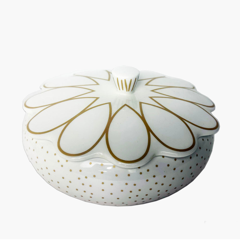 Deco Gold Scallop Covered Bowl