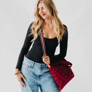 Day Dreamer Quilted Tote Bag: Navy