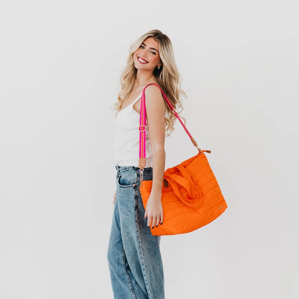 Day Dreamer Quilted Tote Bag: Navy