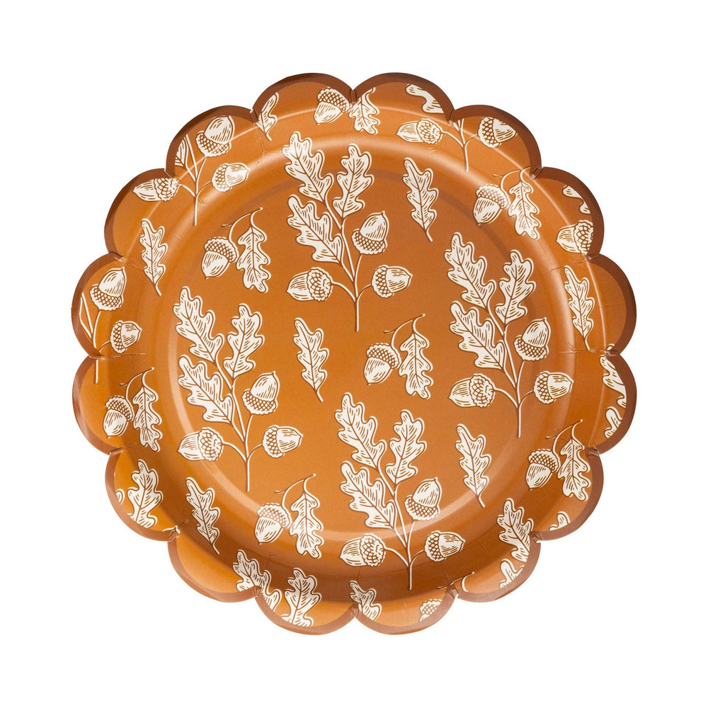 AGT1240 - Acorns Scalloped Circle Paper Plate