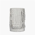 textured drinking glass