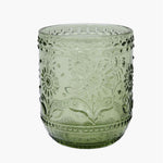 Floral Embossed Drinking Glass