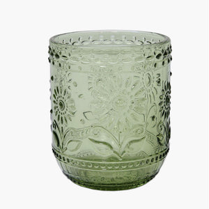 Floral Embossed Drinking Glass