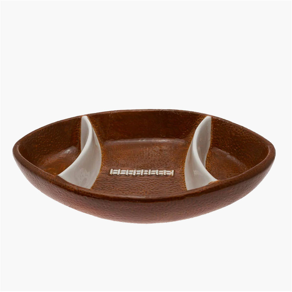 Football Chip Dip Ceramic Bowl