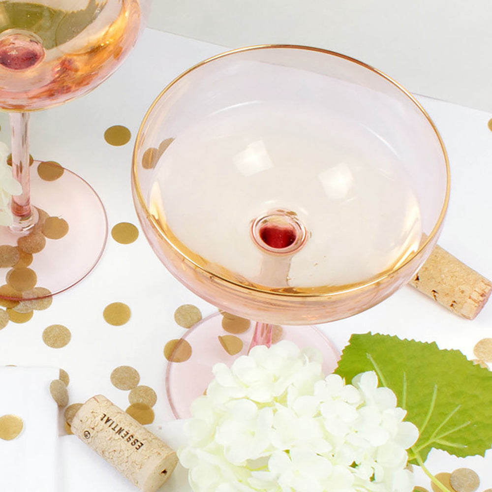 pink coupe glass
