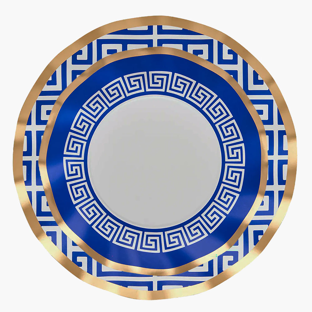 Greek Key Wavy Dinner Plates