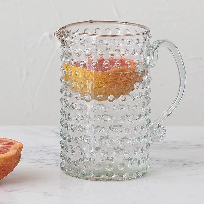 hobnail glass pitcher