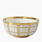 Large Gold Plaid Bowl