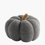 Large Gray Shearling Pumpkin