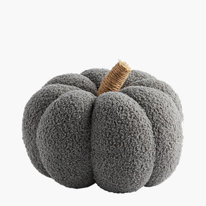 Large Gray Shearling Pumpkin