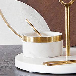 Marble Bowl with Brass Spoon