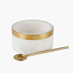 Marble Bowl with Brass Spoon