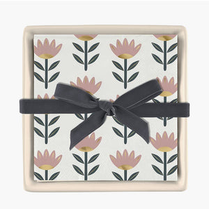 Napkin Holder with Flower Napkins