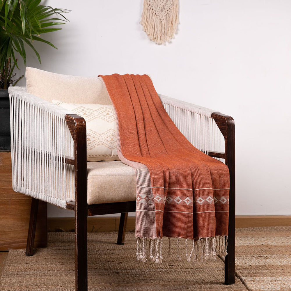 orange cotton throw