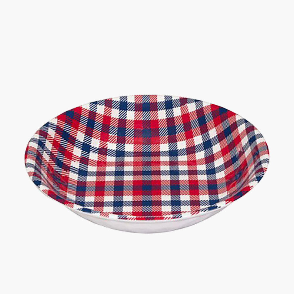 Patriotic Plaid Serving Bowl