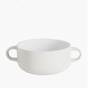 Ceramic Soup Crock - White