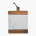 marble and wood serving board