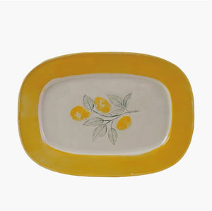 Stoneware Plate with Lemons